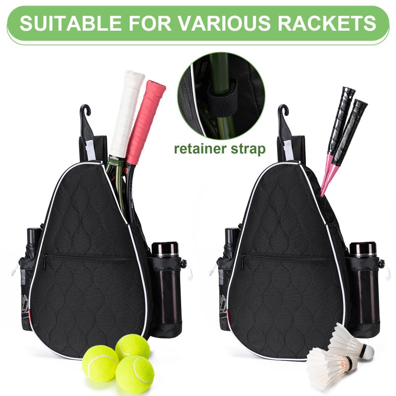 Docami Tennis Bag for Women Men, Tennis Racket Bags Backpack Lightweight Water Resistant Sling Crossbody Gym Backpacks for Tennis Racquet, Pickleball Paddles, Badminton, Pickleball Gear & Accessories - Image 3