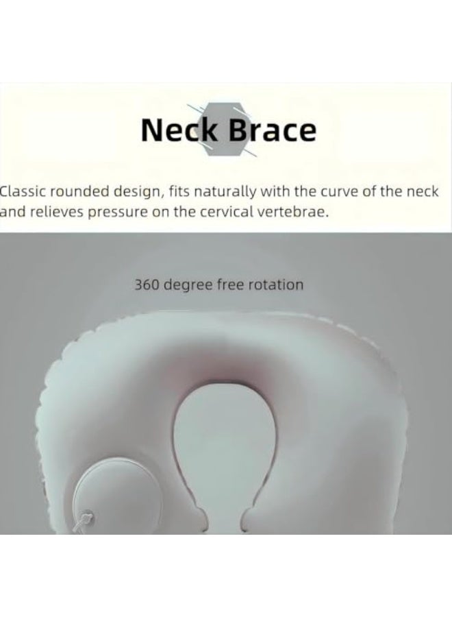 Inflatable Neck Pillow – Comfortable U-Shaped, Lightweight, Perfect Neck Support, Suitable for Kids and Adults, Perfect for Travel, Airplanes (Grey) - Image 5