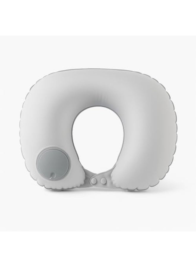 Inflatable Neck Pillow – Comfortable U-Shaped, Lightweight, Perfect Neck Support, Suitable for Kids and Adults, Perfect for Travel, Airplanes (Grey) - Image 1