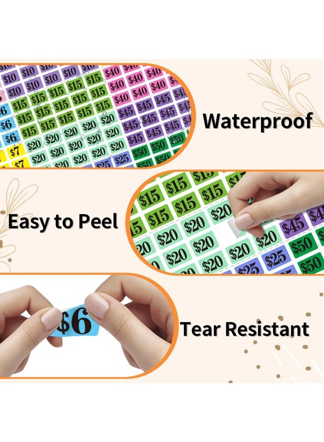 Starboling Garage Sale Stickers,4050 Pcs 1/2" X 3/4" Yard Sale Price Stickers Rectangle Preprinted Price Labels,for Flea Market Pre-Printed Pricing Stickers(Gradient Rectangle Small Price) - Image 4