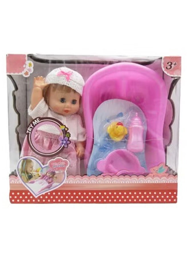 Baby Doll Bathtub & Care Playset for Girls – Interactive Bath Time Toy Set with Cute Baby Doll Bathtub Feeding Accessories & Pretend Play Kit for Kids Toddlers Preschool Children Age 3+ Educational Pretend Play Baby Care Set for Kids – Fun Bath Time Doll Toy with Accessories to Develop Imagination Creativity Social Skills & Interactive Role Play for Girls Boys & Toddlers - Image 1