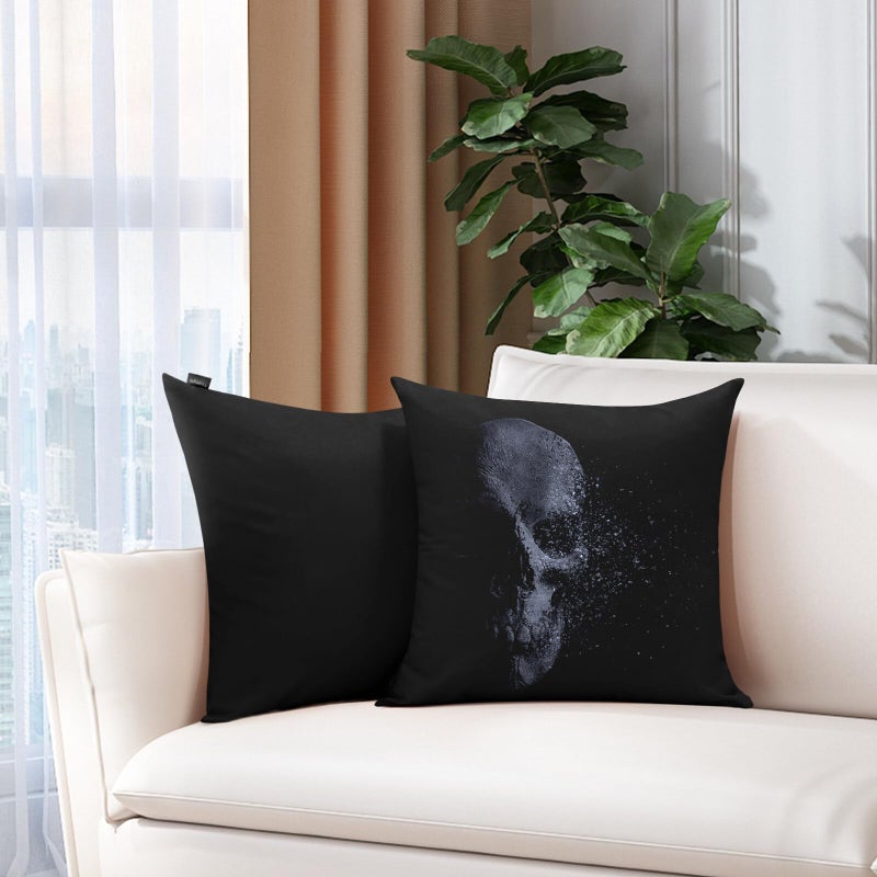 Thmyo 2 Pack 100% Cotton Solid Decorative Square Throw Pillow Covers Christmas DIY Throw Pillowcase Blank Sublimation Pillow Cases Heat Transfer Pillow Covers Cushion Covers(16x16 inch/40x40cm  Black) - Image 2