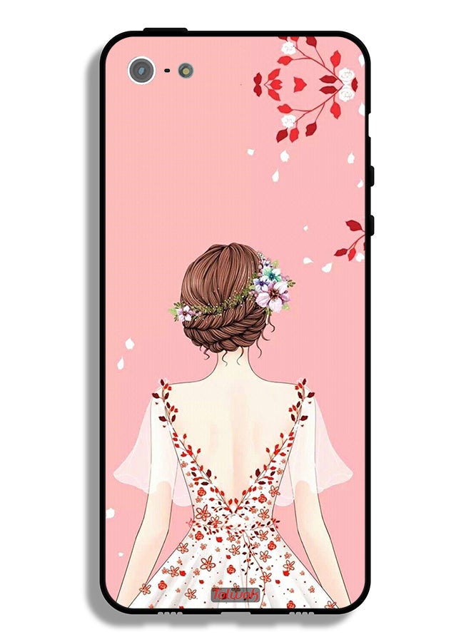 Tolwak Apple iPhone 5/5s/SE Protective Case Standing Girl Art - Image 2