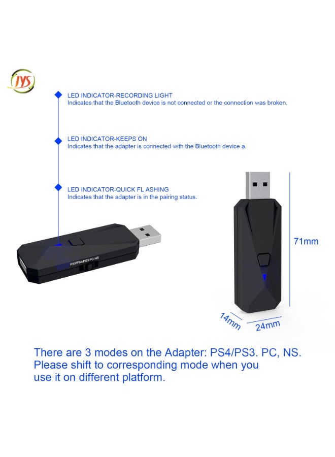 JYS New Version Adapter for PS5 Gaming Controller Adapter + Wireless Bluetooth Receiver Gamepad Converter - Image 3
