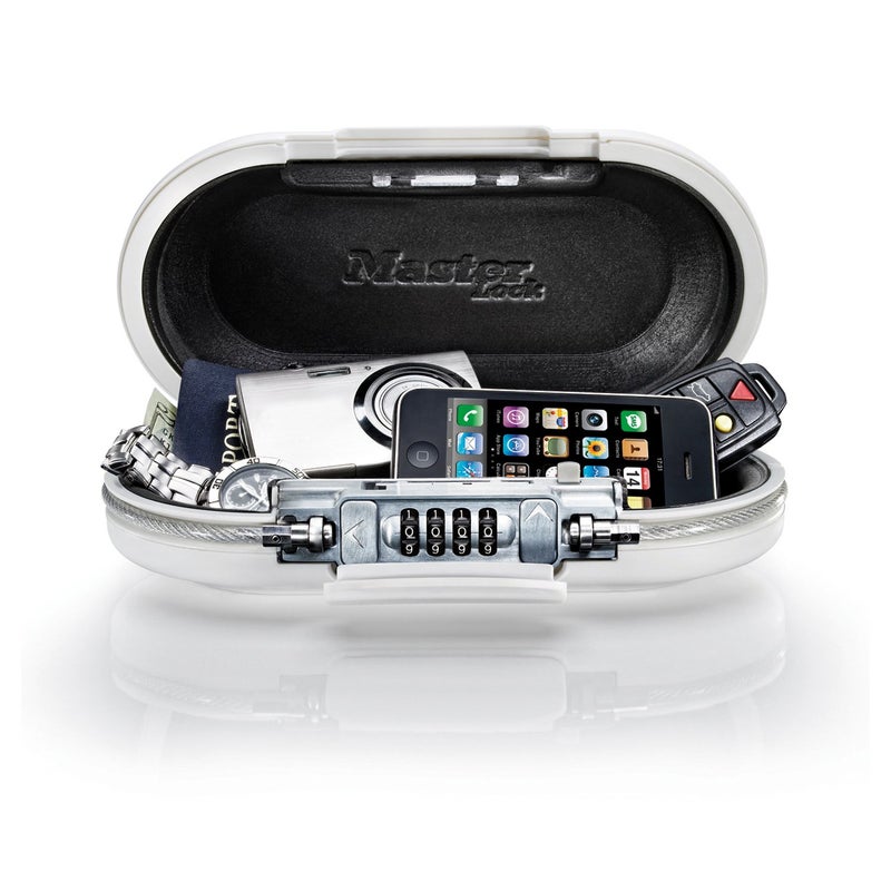 Master Lock 5900D Set Your Own Combination Portable Safe, 9-17/32 in. Wide, White - Image 1