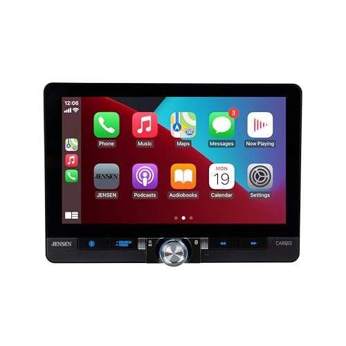 Jensen CAR813 8-inch Certified Apple CarPlay Android Auto Wired or Wireless | Single DIN & Double DIN Touchscreen Car Stereo Radio | Bluetooth | Front & Rear Camera Inputs | USB Playback & Charge - Image 1