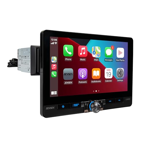 Jensen CAR813 8-inch Certified Apple CarPlay Android Auto Wired or Wireless | Single DIN & Double DIN Touchscreen Car Stereo Radio | Bluetooth | Front & Rear Camera Inputs | USB Playback & Charge - Image 2
