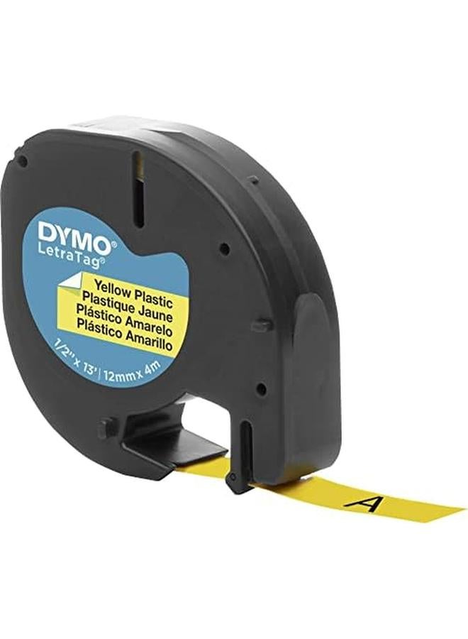 Dymo Letratag Plastic Label Tape 12 Mm X 4 M Roll Yellow - Image 4