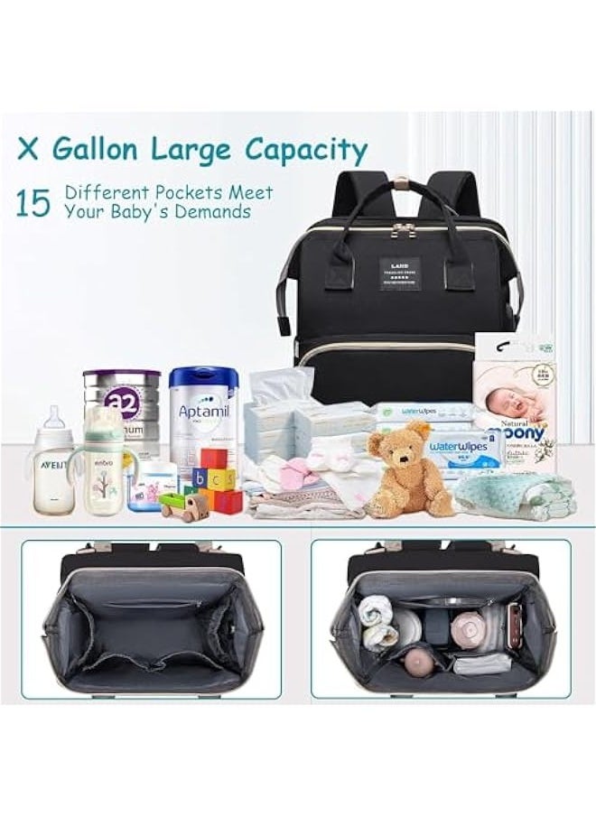 TRASSLE Diaper Bag Backpack with Changing Station Changing Pad Baby Bag Backpack Baby Nursing Bag Baby Shower Tote Baby Bottle Bag Waterproof Large Capacity, Newborn Essentials  - Image 2