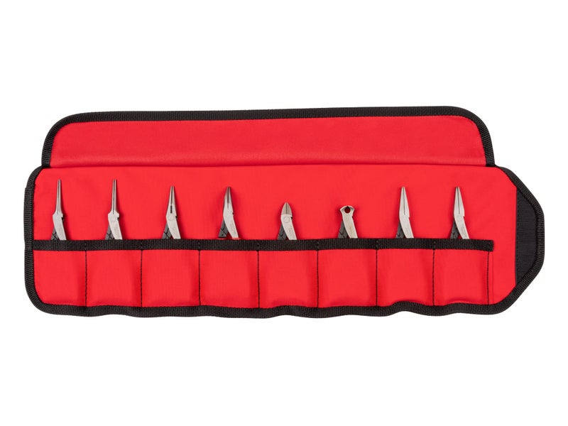 TEKTON Mini Pliers Set with Pouch 8Piece Needle Nose Long Nose Flat Nose Cutting PMN99910