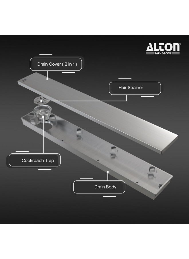 ALTON ALD1015, SS-304 Grade, 36-INCH, Tile Insert Bathroom Shower Channel Floor Drain with Cockroach Trap, Matte - pzsku/ZD1467AFCDFE129286C19Z/45/_/1740118742/3745a677-8f8a-44e3-8ad8-bce0b567f553