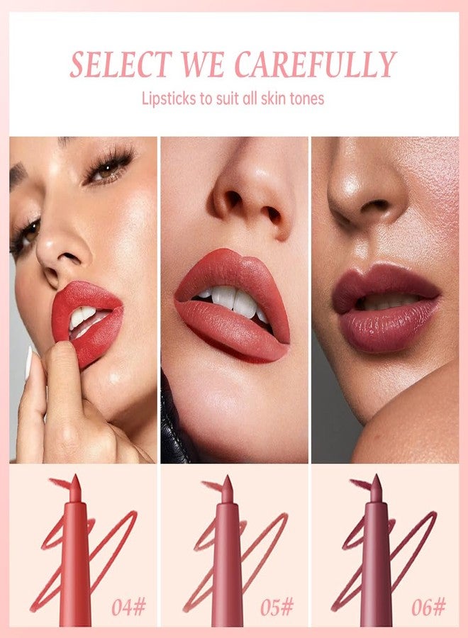 Houksouml Matte Lip Liner Pencil Set 3 Pack, Long-Lasting Waterproof Lip Liners, Smudge-Proof and High Pigment Lip Liner Kit, Smooth Application for Defining & Shaping Lips, Non-Fading Matte Finish-3# - Image 3