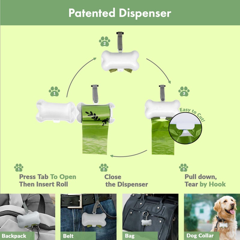 GORILLA SUPPLY Dog Poop Waste Bags with Dispenser and Leash Tie, 9" x 13", Green, 1000 Count - Image 3