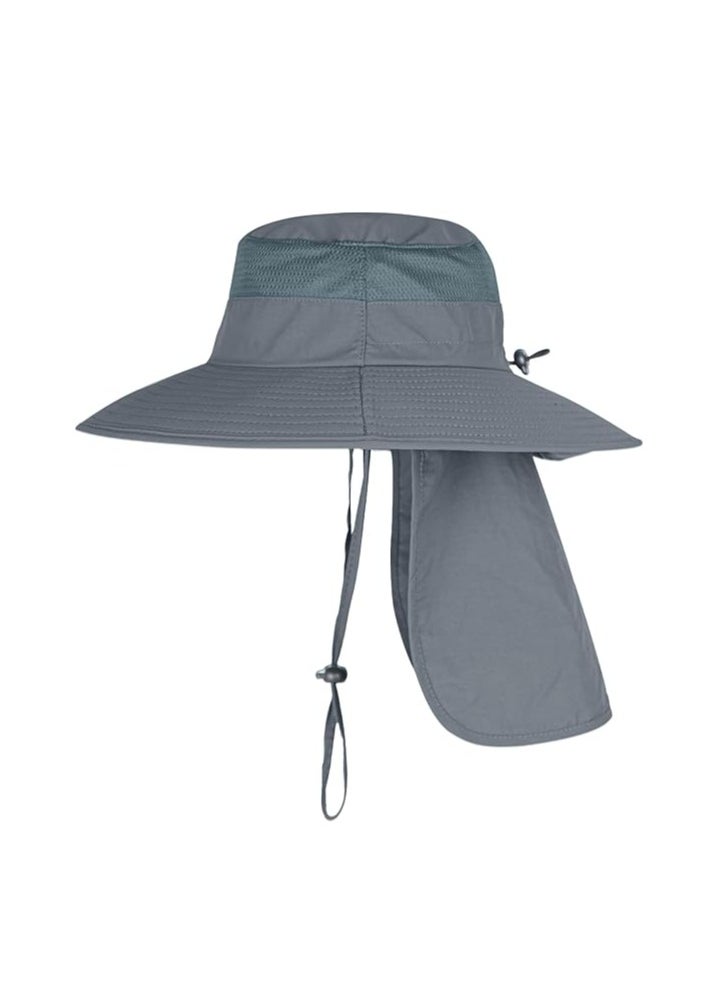 Generic Sun Hats for Men Women Fishing Hat UPF 50+ Breathable Wide Brim Bucket Hats Summer UV Protection Safari Hat with Neck Flap  - Image 3