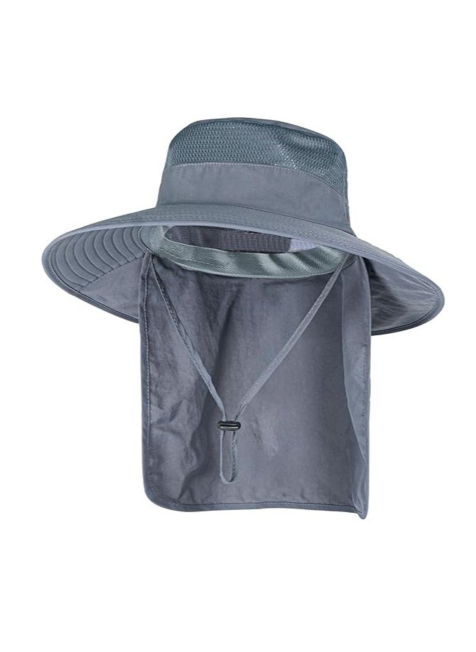 Generic Sun Hats for Men Women Fishing Hat UPF 50+ Breathable Wide Brim Bucket Hats Summer UV Protection Safari Hat with Neck Flap  - Image 1