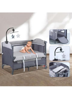 Piccasio 5 in 1 Baby Bassinet Infant & Toddler Travel Beds, Portable Baby Cradle with Diaper Changing Table, Lightweight Crib Packable and Easy Setup Baby Playard, Breathable Mesh Sides  - Image 1