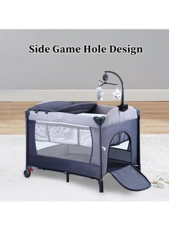 Piccasio 5 in 1 Baby Bassinet Infant & Toddler Travel Beds, Portable Baby Cradle with Diaper Changing Table, Lightweight Crib Packable and Easy Setup Baby Playard, Breathable Mesh Sides  - Image 3