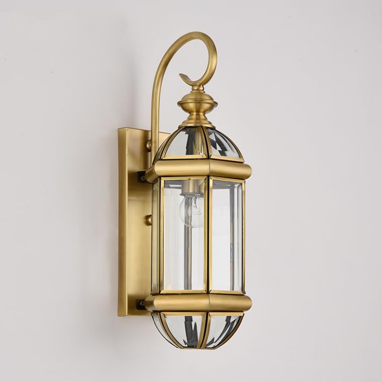 CITRA CITRA Outdoor Wall Light Fixture Brass Gold Exterior Waterproof Light Mount With Glass Shade - Warm White  - Image 5