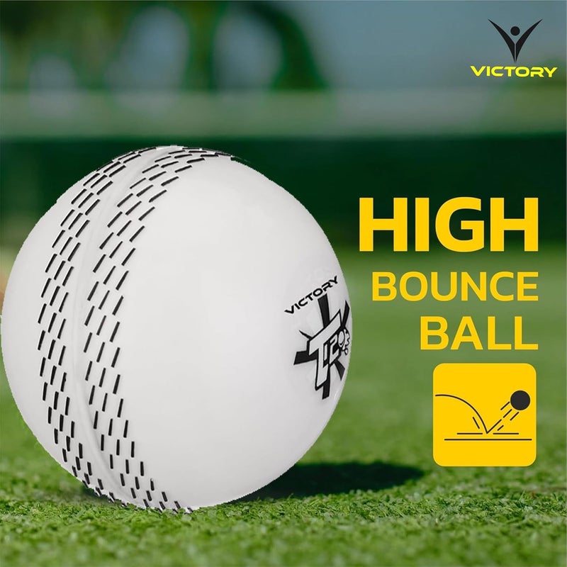 Victory T-20 Synthetic Cricket Ball for Tournament, Street Match - Wind Ball (White) - Image 3