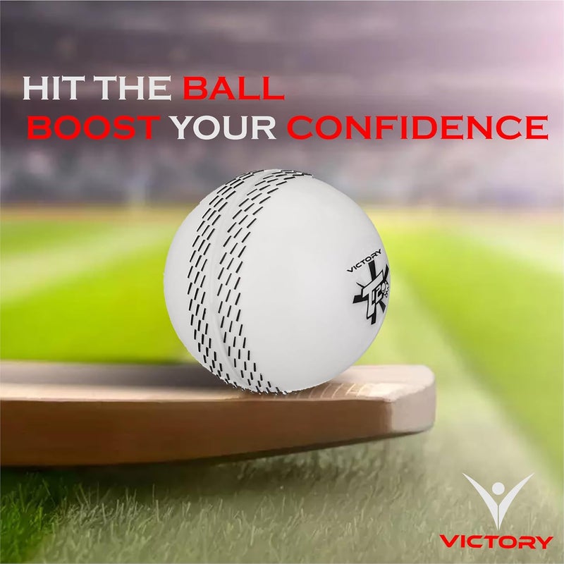 Victory T-20 Synthetic Cricket Ball for Tournament, Street Match - Wind Ball (White) - Image 2