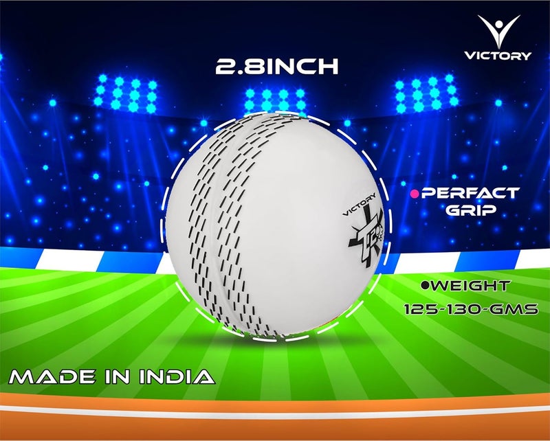 Victory T-20 Synthetic Cricket Ball for Tournament, Street Match - Wind Ball (White) - Image 4