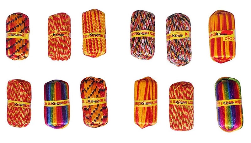 Kriwin Satin Thread Moli/ Kalava with Chandan Powder & Roli Tika Powder, Multicolour, Combo of 12 - Image 2