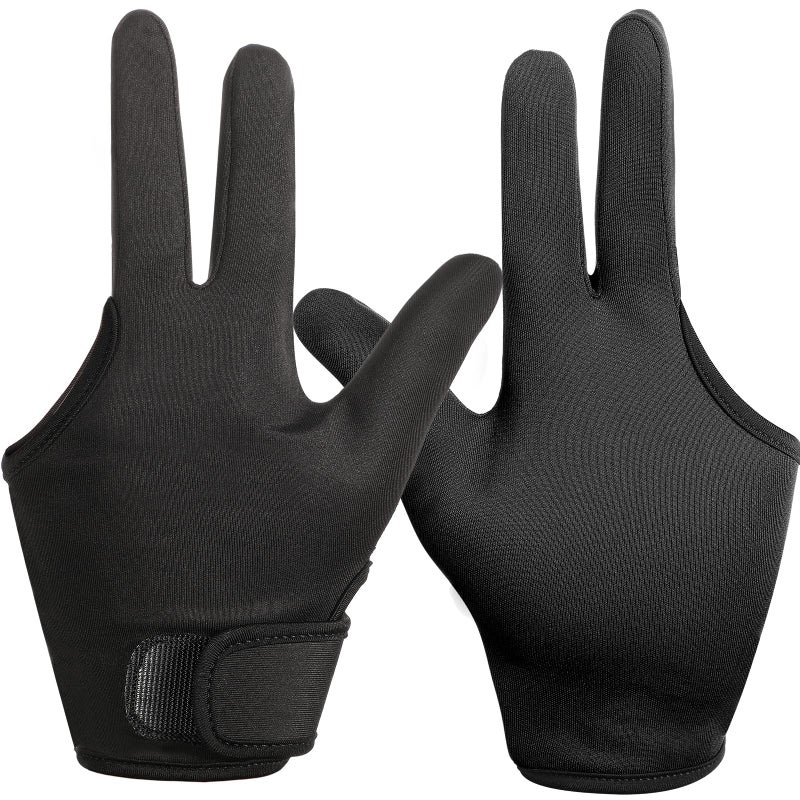 Geyoga Geyoga 2 Pcs Heat Resistant Gloves for Hair Styling 3 Finger Barber Gloves Reusable Curling Wand Heat Protector for Hair Dye(Black) 