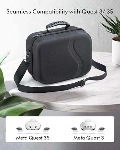 Nargos Carrying Case for Meta Quest 3/ 3S, Travel Bag Compatible with BOBOVR S3 Pro/ E3 Pro/ KIWI Design Head Strap, Controllers and Other Accessories, Hard Shell Case for Oculus Quest 3/ 3S (Black，XL) - Image 2