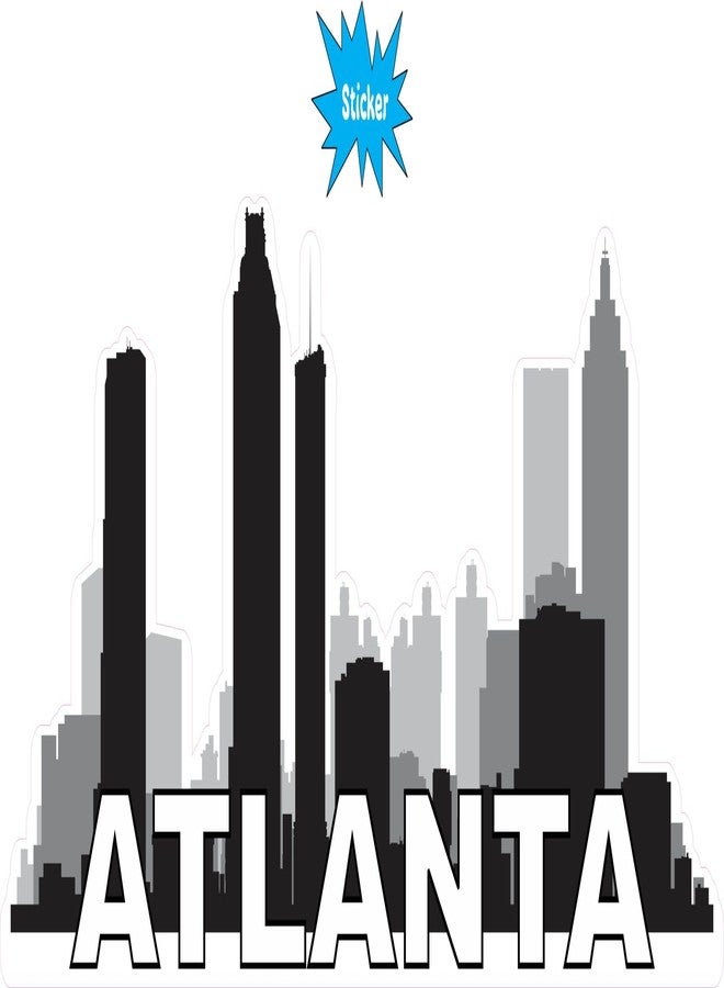 StickerTalk Large Letters Atlanta Skyline Vinyl Sticker, 10 inches by 3.5 inches - Image 2