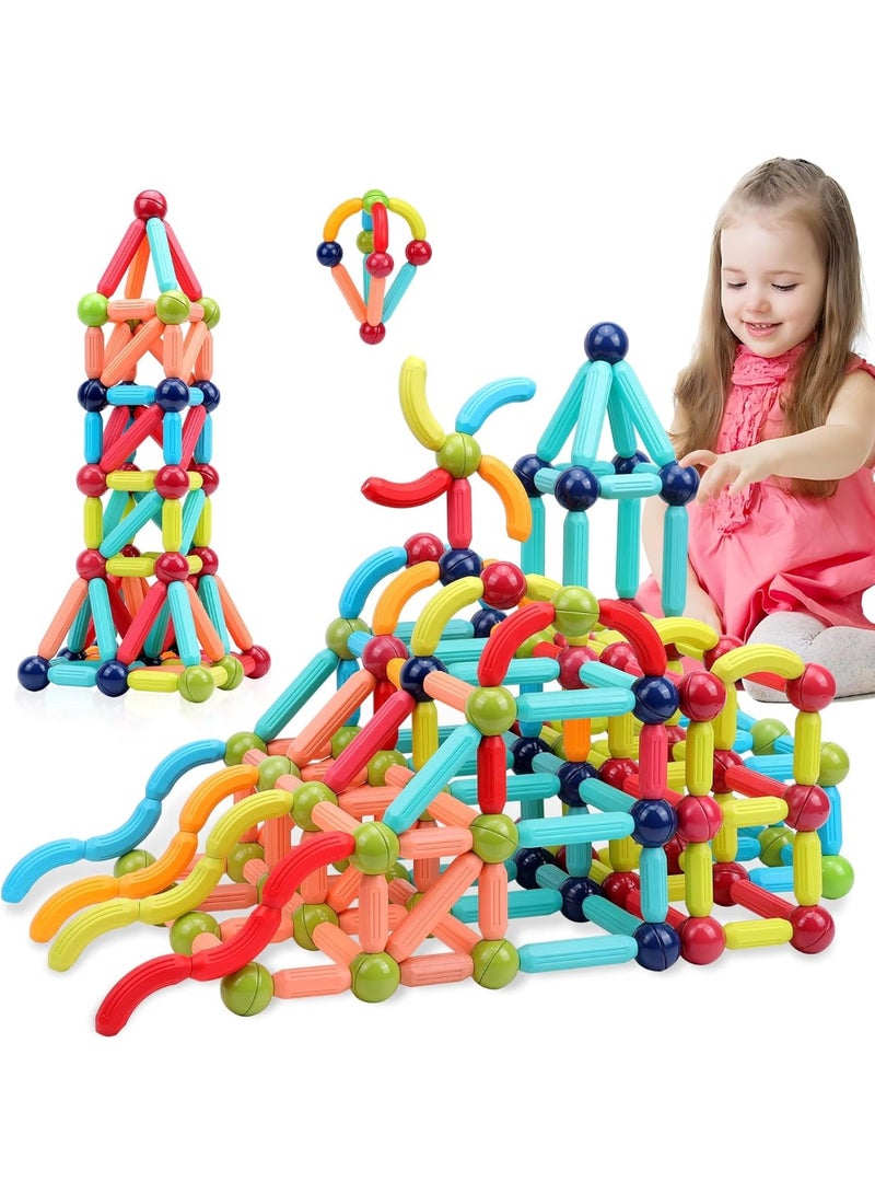 42PCS Magnetic Building Blocks for Kids Age 3-8, Montessori Magnet Sticks and Balls STEM Toys, Educational Construction Set for Toddlers, 3D Creative Learning Toy for Boys and Girls, Magnetic Blocks Building Starter Kit for Preschool, Travel, Gift Idea for Birthday & Christmas - Image 2