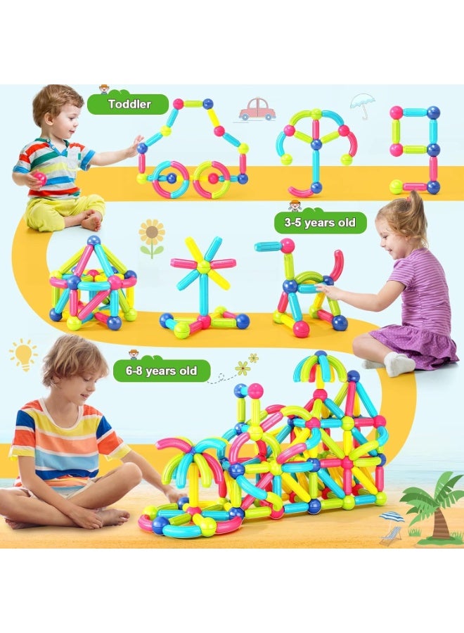 42PCS Magnetic Building Blocks for Kids Age 3-8, Montessori Magnet Sticks and Balls STEM Toys, Educational Construction Set for Toddlers, 3D Creative Learning Toy for Boys and Girls, Magnetic Blocks Building Starter Kit for Preschool, Travel, Gift Idea for Birthday & Christmas - Image 5
