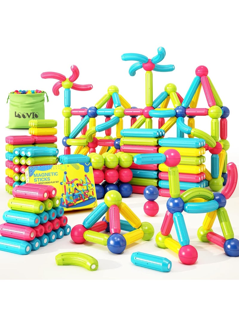 42PCS Magnetic Building Blocks for Kids Age 3-8, Montessori Magnet Sticks and Balls STEM Toys, Educational Construction Set for Toddlers, 3D Creative Learning Toy for Boys and Girls, Magnetic Blocks Building Starter Kit for Preschool, Travel, Gift Idea for Birthday & Christmas - Image 3