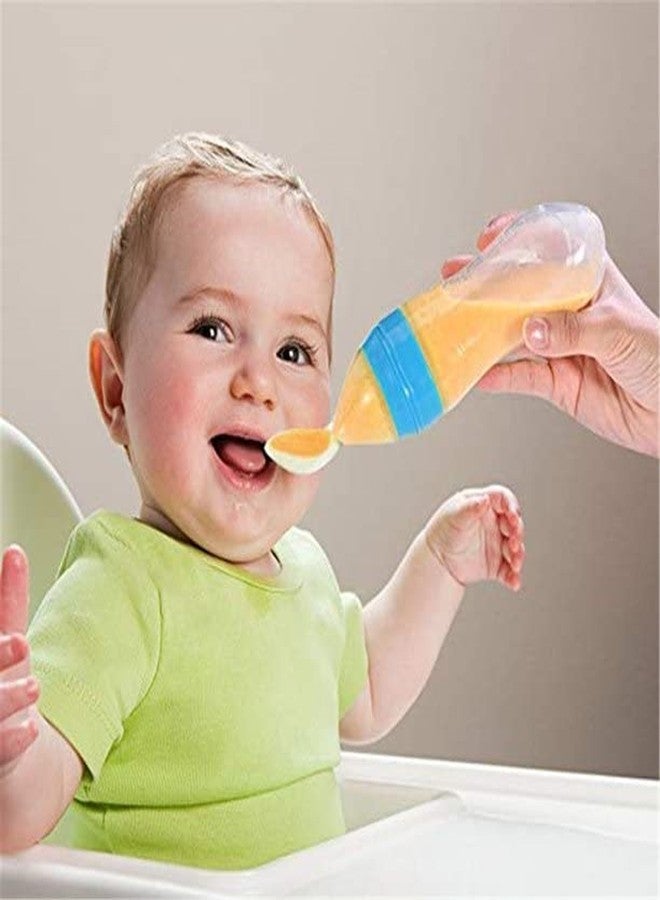 بيبي جو ملعقة تغذية الأطفال BabyGo Premium First Feed المصنوعة من السيليكون الناعم الآمن غذائيًا، مناسبة للحبوب للأطفال الرضع من عمر 4 أشهر فما فوق - Image 1