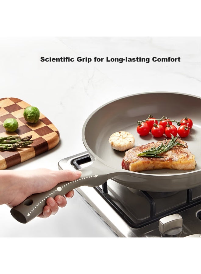 Redchef مقلاة ريدشيف سيراميك غير لاصقة صغيرة للبان كيك والبيض والستيك، مقلاة خاصة للطهي بالحث، رمادي 28 سم - Image 2