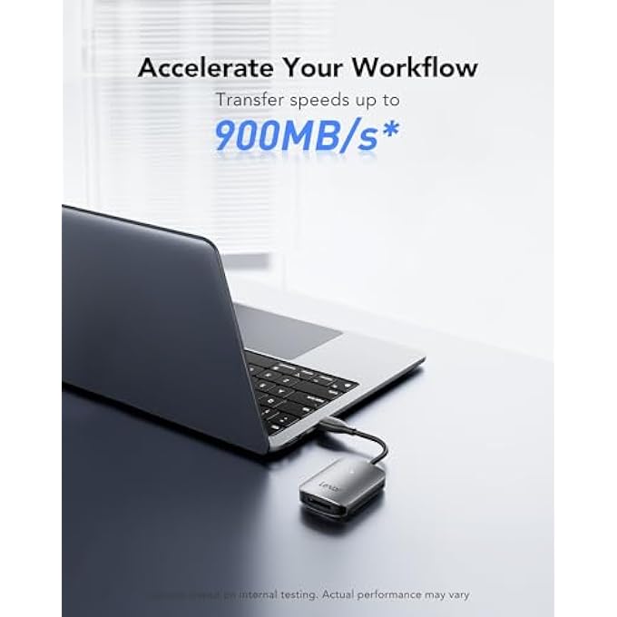 rayihni قارئ بطاقة RW515 CFEXPRESS TYPE A، يصل إلى 900MB/s، قارئ بطاقة ذاكرة USB 3.2 GEN 2 لبطاقة CFE TYPE A، قارئ بطاقة CF يتضمن كابل USB-C/محول USB-C إلى USB-A (LRW515U-RNHNG) - Image 2