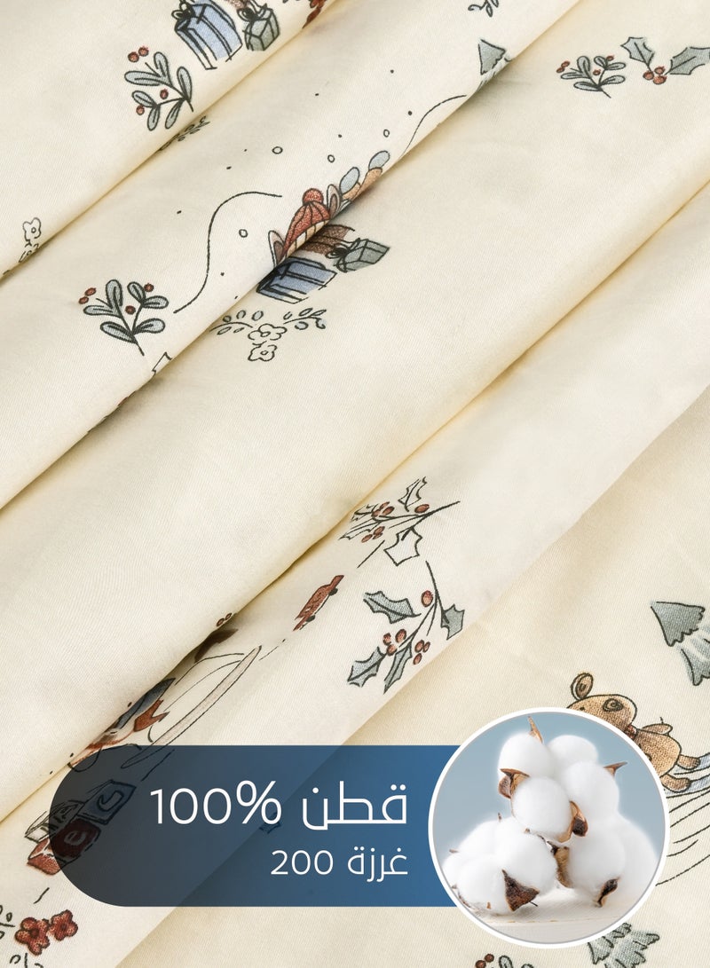 سيد المنسوجات المنزلية مفرش صيفي مفرد ونص من قطن، يناسب سرير بحجم 160 × 200 سم، 5 قطع، 100% قطن 200 غرزة، مع الحشوة القابلة للنزع، سلسلة فيرونيكا - Image 3