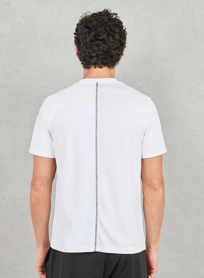 ستايلي Styli Moisture Wicking Textured Half Textured Running T-shirt