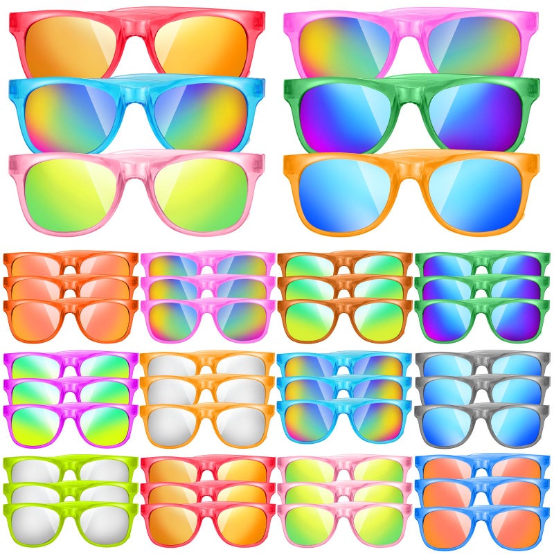 Uzoxlsn 36 Pack Kids Sunglasses Bulk with UV400 Protection 12 Colors Neon Sunglasses for Birthday Party Favors Beach Graduation Gift Summer Pool Party Supplies Goody Bag Filler Boys Girls Classroom Gift - Image 2