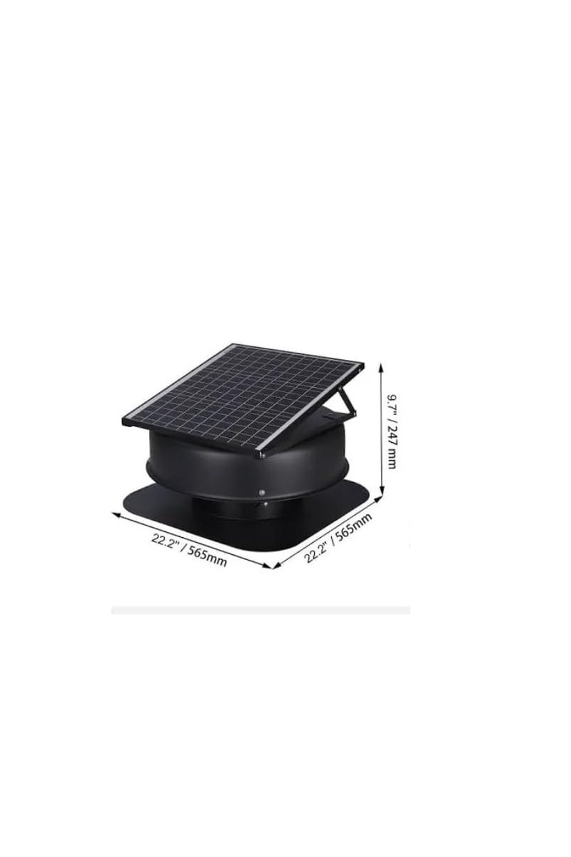 Solar Water Tank Fan,Ventilation Fan,Efficient Solar Powered Systems Eco-Friendly Cooling High Rotating Speed Low Noise Sound Strong Motor - Black - Image 3