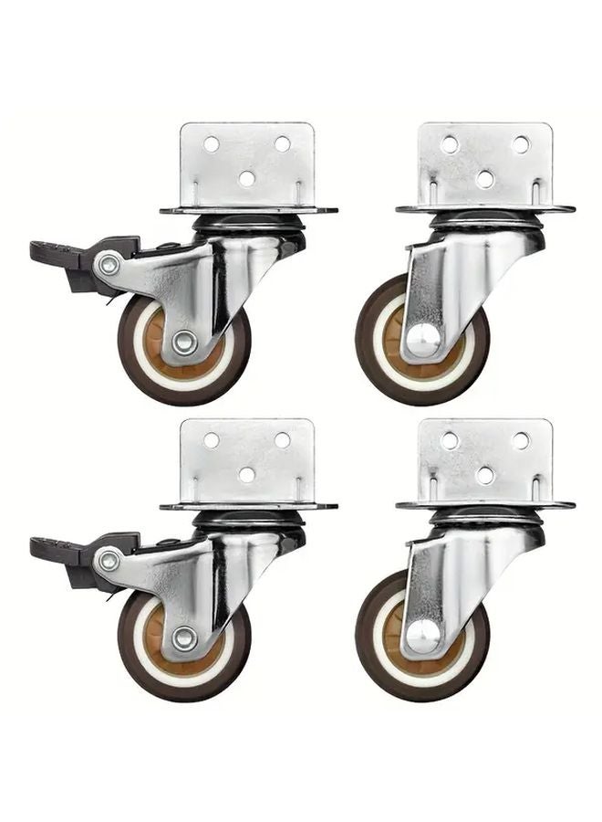 Heavy Duty Metal Swivel Caster Wheels 4pcs 1 46in Diameter Universal Locking Brake System - Image 5