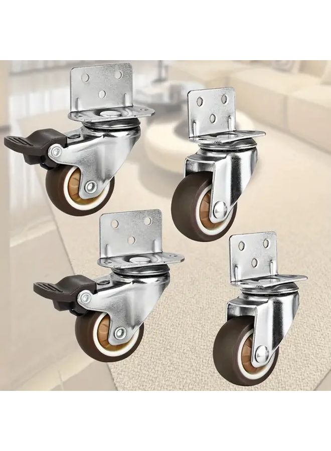 Heavy Duty Metal Swivel Caster Wheels 4pcs 1 46in Diameter Universal Locking Brake System - Image 1