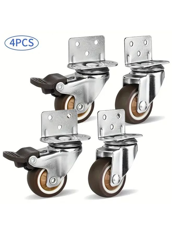 Heavy Duty Metal Swivel Caster Wheels 4pcs 1 46in Diameter Universal Locking Brake System - Image 3