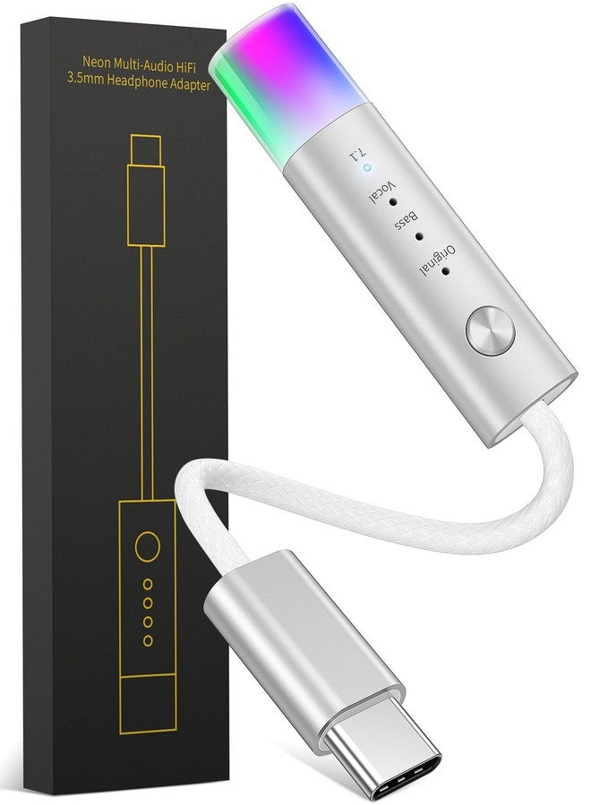 iMangoo USB C to 3.5mm Audio Headphones Adapter Plug and Play HiFi DAC Type C Amplifier Dongle with Bass Vocal 7.1 Surround Music Sound to 3.5 mm Aux Jack USBC Connector for Apple iPhone 17 16 Android - Image 1