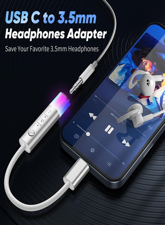iMangoo USB C to 3.5mm Audio Headphones Adapter Plug and Play HiFi DAC Type C Amplifier Dongle with Bass Vocal 7.1 Surround Music Sound to 3.5 mm Aux Jack USBC Connector for Apple iPhone 17 16 Android - Image 2
