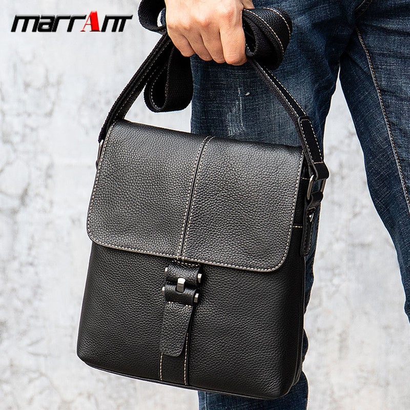 Malute Brand Business Casual Men'S First Layer Cowhide Shoulder Crossbody Bag Retro Flip Leather Men'S Bag - Image 1