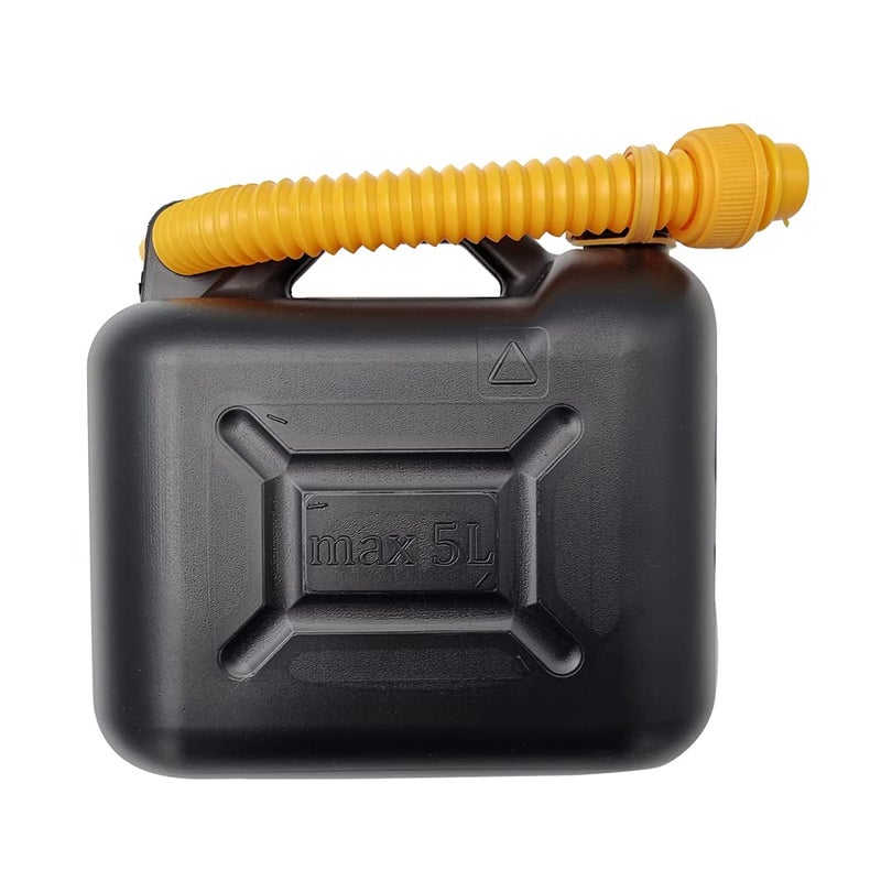 schone 5L Plastic Jerry Can with Spout – Black Colour – Efficient Fuel Transportation – Emergency Backup for Vehicles - Image 1