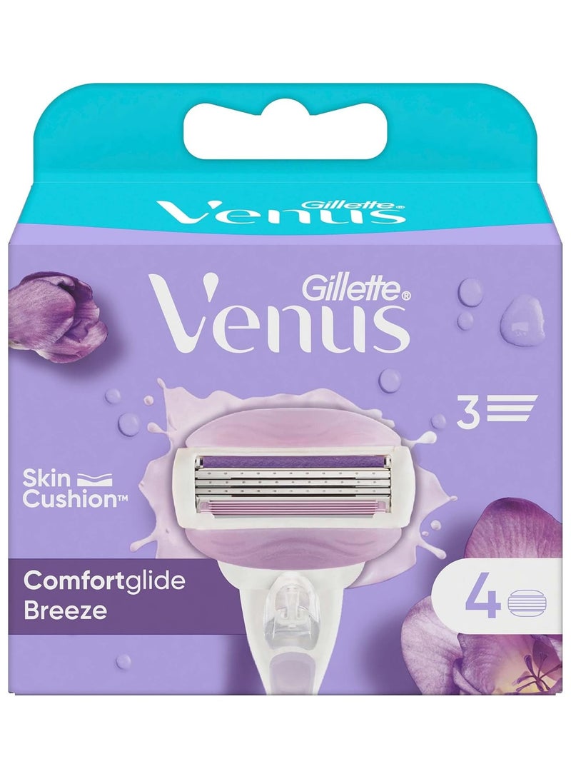 شفرات حلاقة جيليت فينوس كومفورت جلايد سبا بريز للنساء ، عبوة من 4 شفرات - Image 1