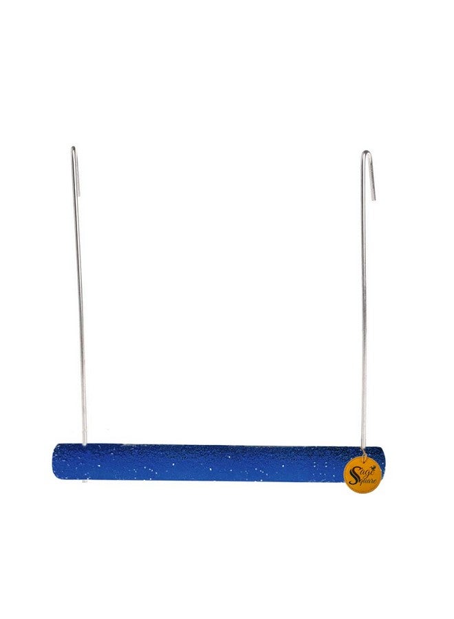 سايج سكوير أرجوحة خشبية طبيعية مرحة مع قفص معلق، منصة تسلق، تدريب، تمرين، مجثم رملي للطيور (صغير وكبير) (عبوة من قطعتين) - Image 5