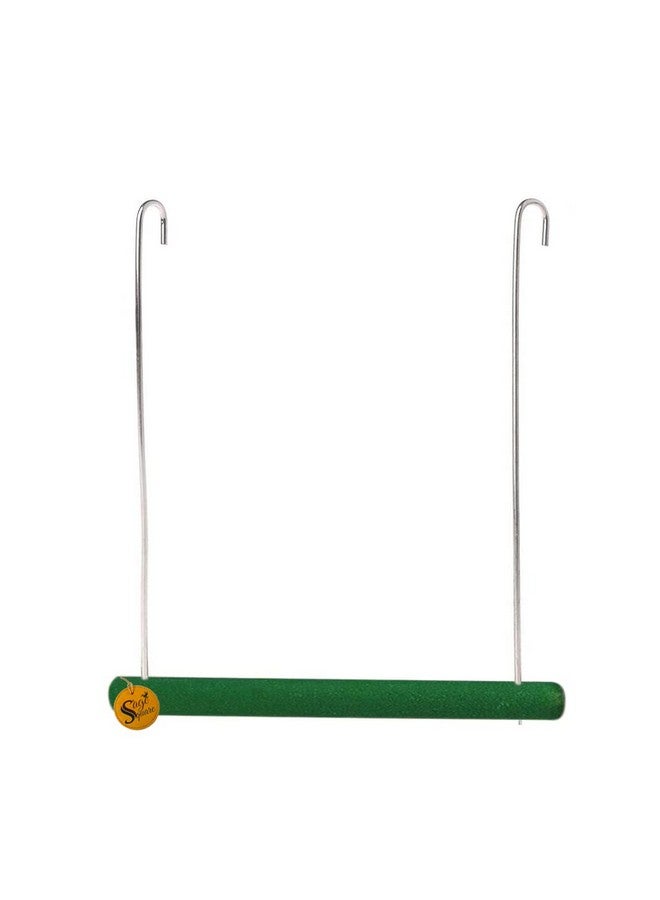 سايج سكوير أرجوحة خشبية طبيعية مرحة مع قفص معلق، منصة تسلق، تدريب، تمرين، مجثم رملي للطيور (صغير وكبير) (عبوة من قطعتين) - Image 4