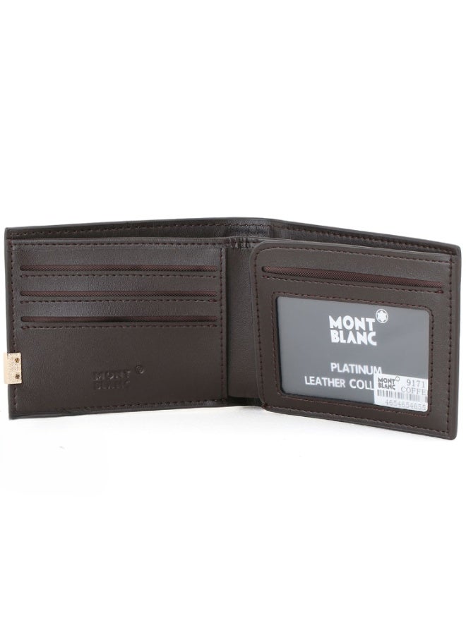 Montblanc Men’s Brown Genuine Leather Wallet – Premium Luxury Bifold Designer Wallet - Image 2